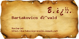 Bartakovics Évald névjegykártya